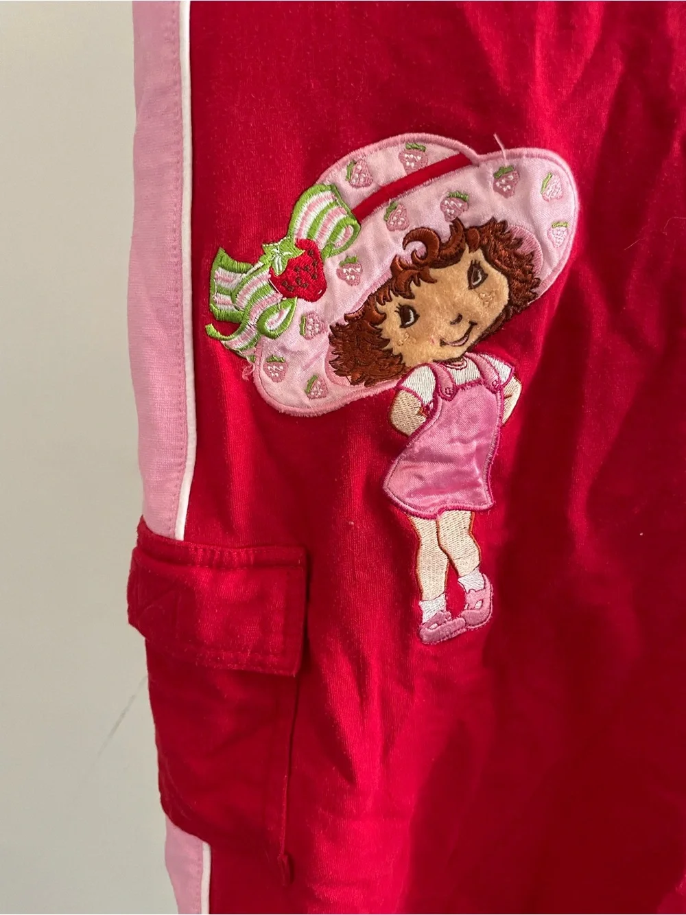 Vintage Y2K Strawberry Shortcake Berry Cool Hooded Cargo Dress Girls 7/8 Rare